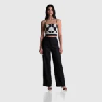 FARABIZ Botanica Architectural Linen Camisole - Black & White Edition