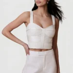 Banana Republic Clovier Quilted Bustier Top – Premium White Edition