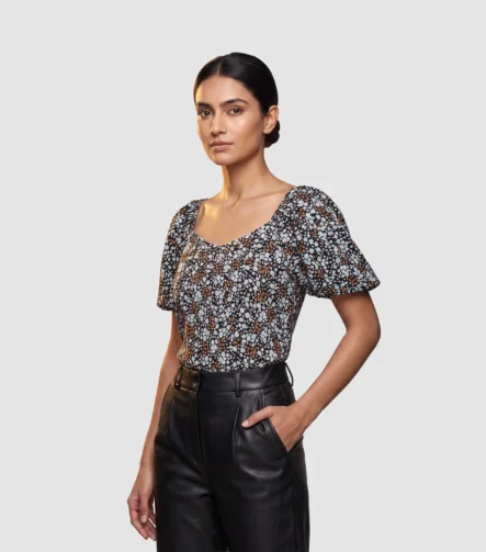 LOFT ‘Ditsy-Flora’ Organic Cotton V-Neck Tee
