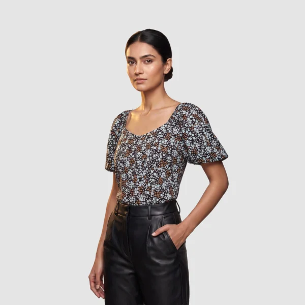 LOFT ‘Ditsy-Flora’ Organic Cotton V-Neck Tee