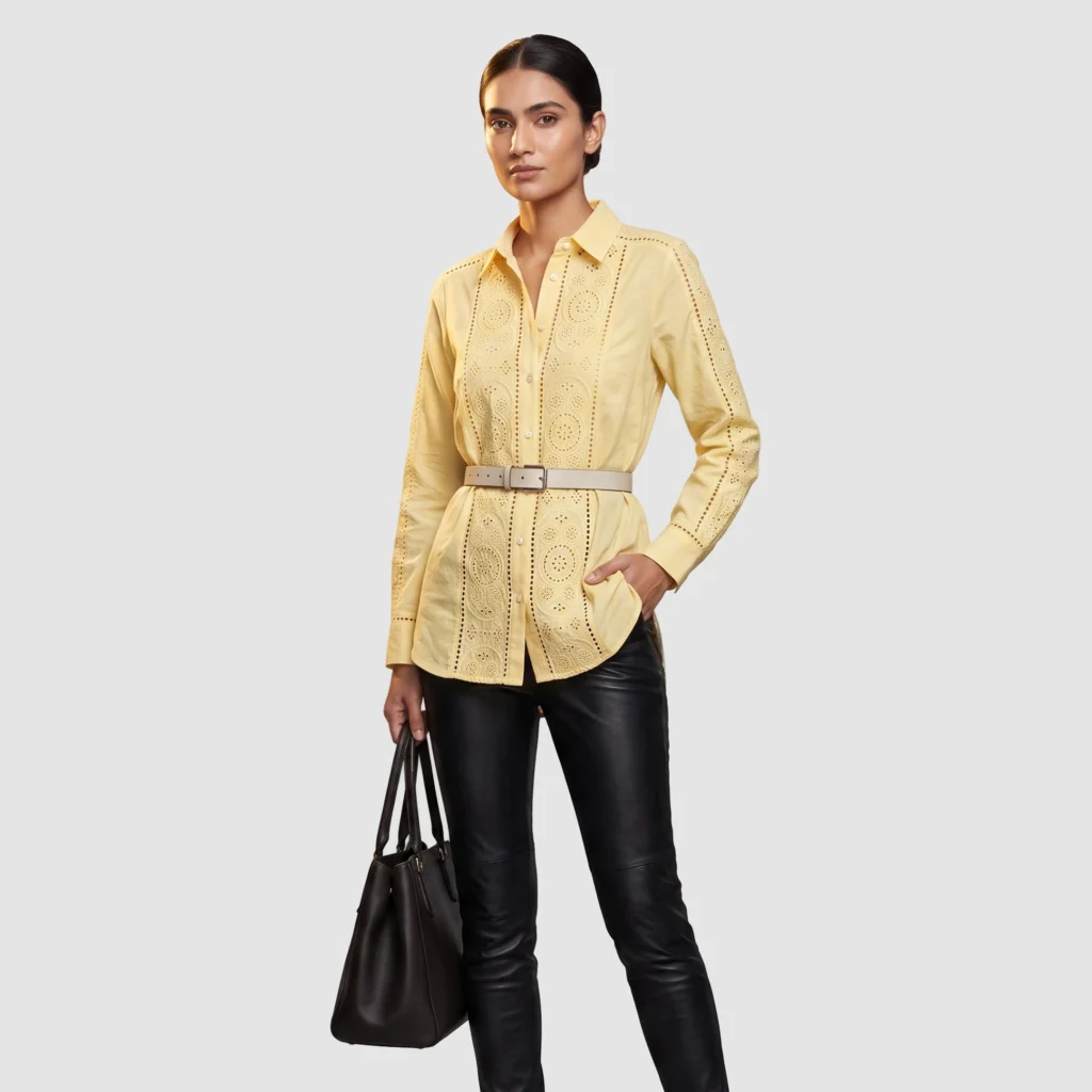 J.Crew Garçon Linen Eyelet Shirt - Yellow Tunic