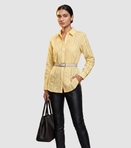 J.Crew Garçon Linen Eyelet Shirt - Yellow Tunic