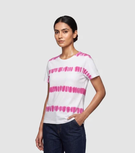 ‘Solaris-Pink’ Shibori Tie-Dye Cotton Tee