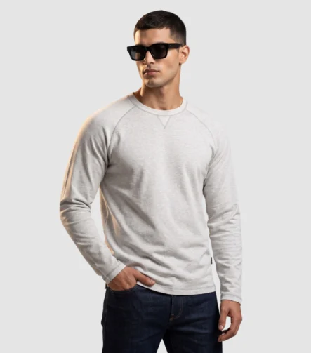 Raglan Heather Knit Pullover (M)