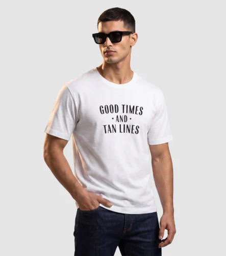 Tan Lines Typography Oversized Graphic Tee (L)