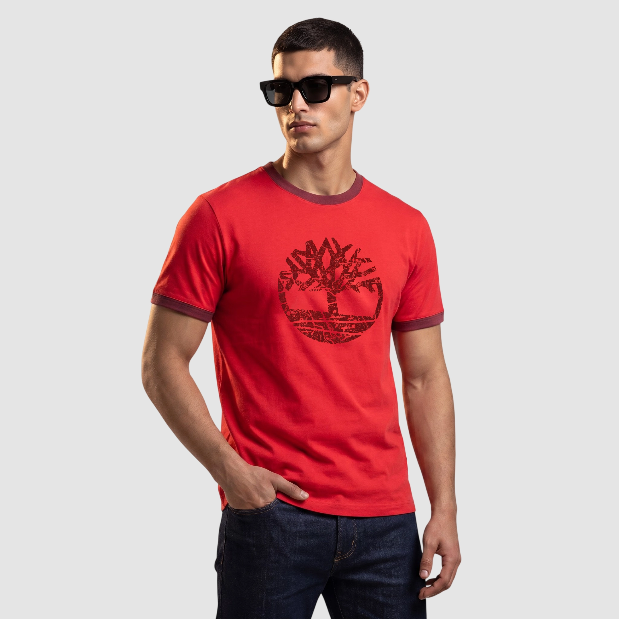 Timberland Tree Logo Ringer Graphic Tee (M)