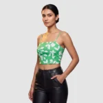 J.Crew Green Floral Botanical Crop Top (L)