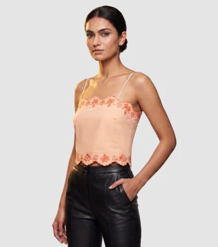 LOFT ‘Sienna-Flora’ Scalloped Embroidered Cami (M)