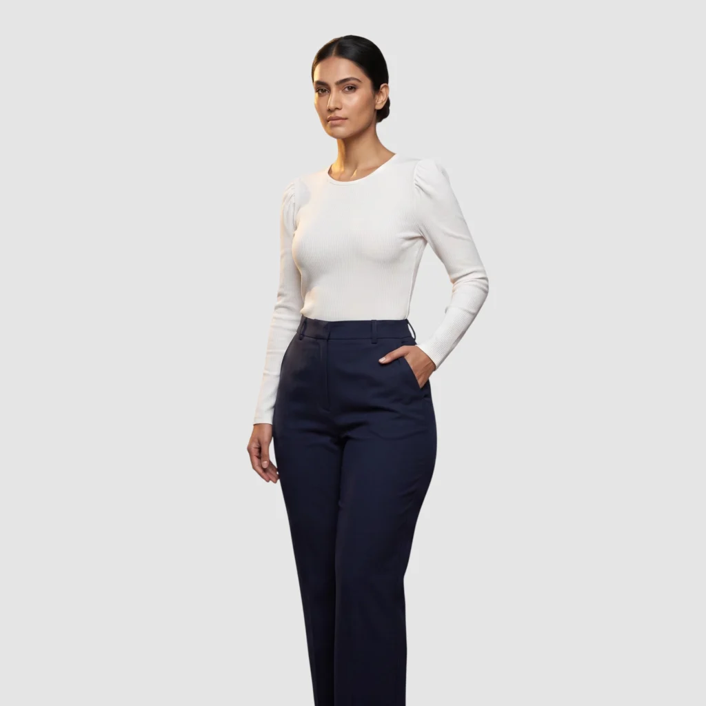 Ann Taylor ribbed puff shoulder top