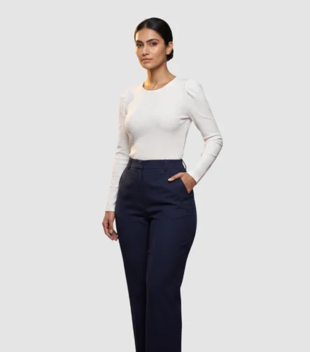 Ann Taylor ribbed puff shoulder top