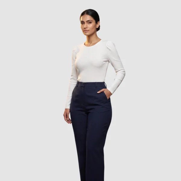 Ann Taylor ribbed puff shoulder top